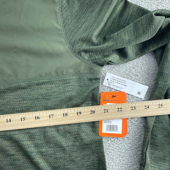 Bass Outdoor Climber Quarter Zip Pullover Scarab Cationic S NWT 4755 - Picture 7 of 9